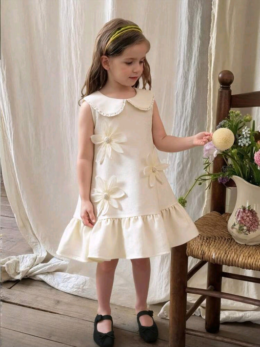 Vestido chic con detalles en flores 3D