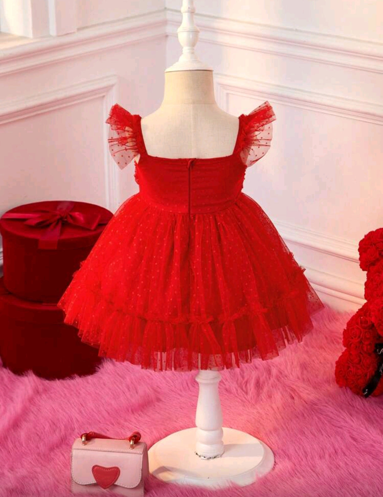 Vestido rojo de tul