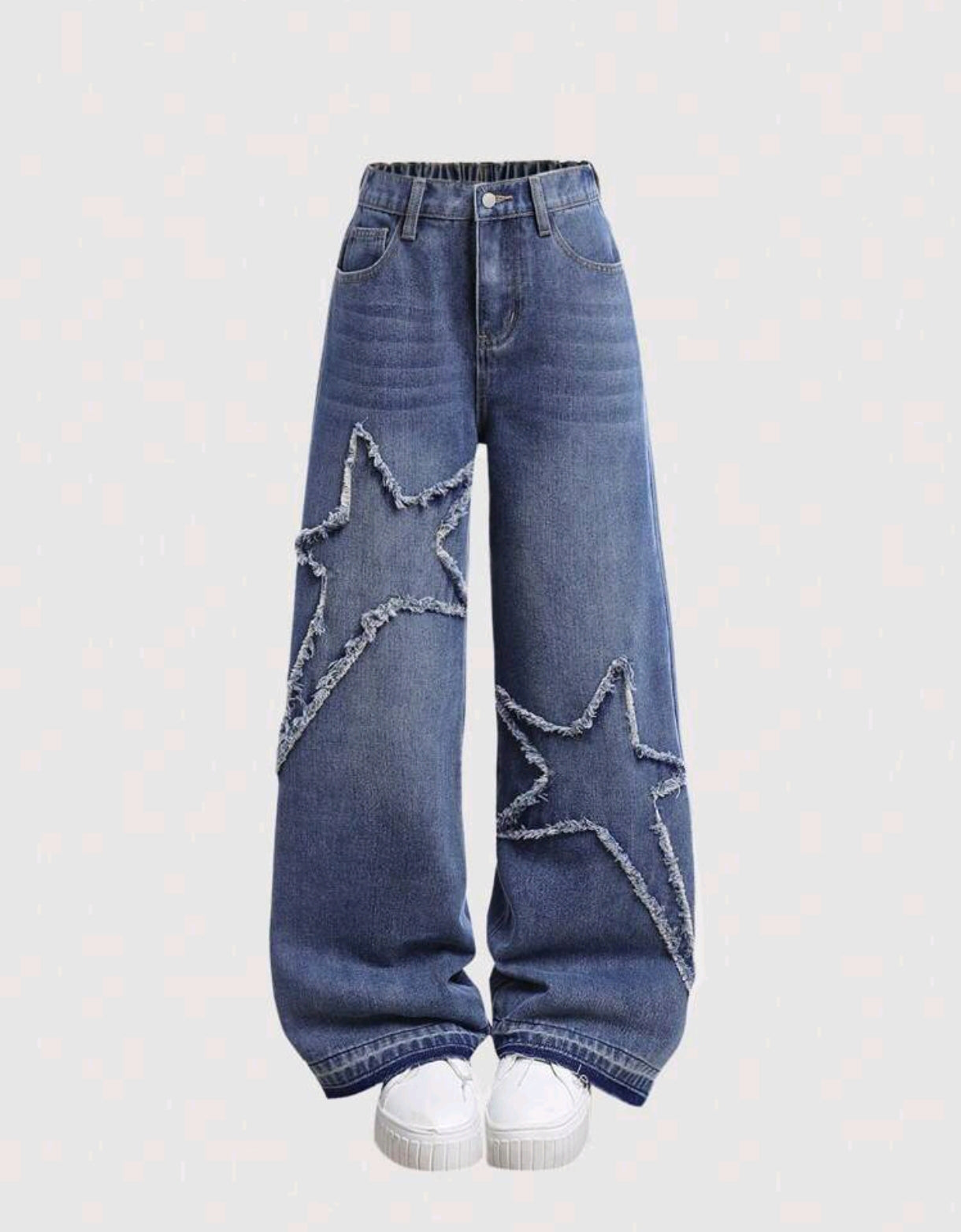 Pantalón de Jeans Preadolescente, Con detalles de estrella