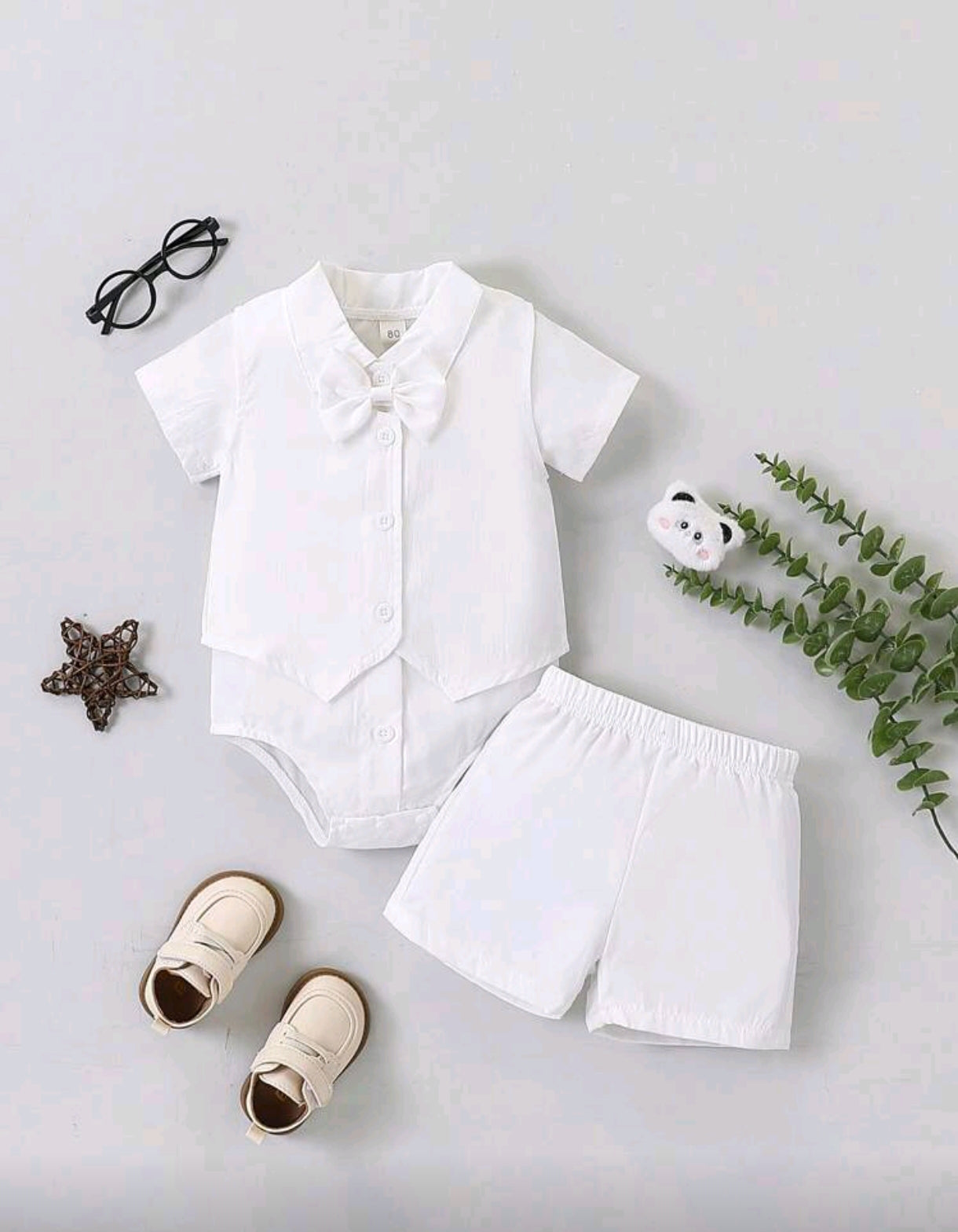 Body camisa + chaleco + short