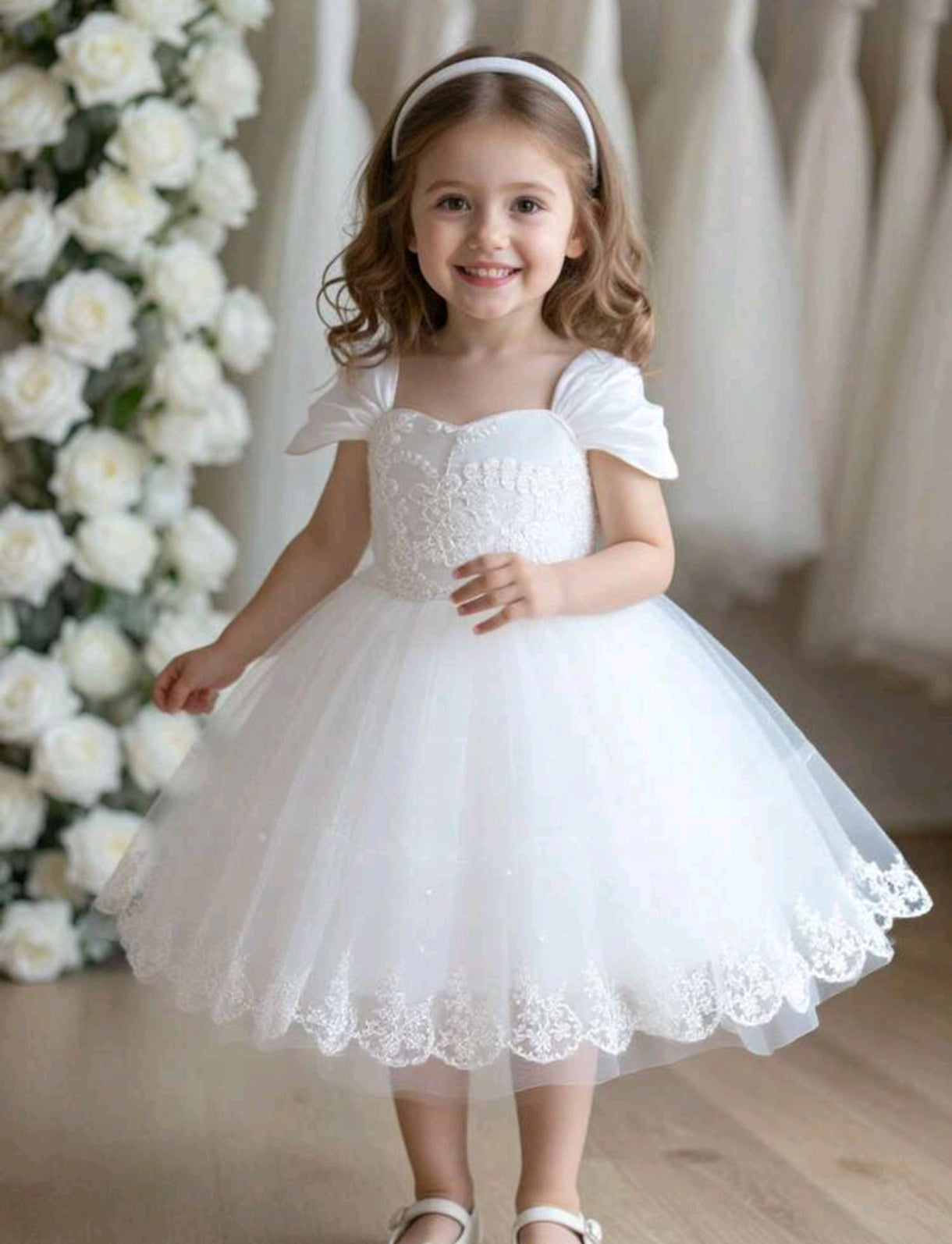 Vestido Blanco blanco con encajes