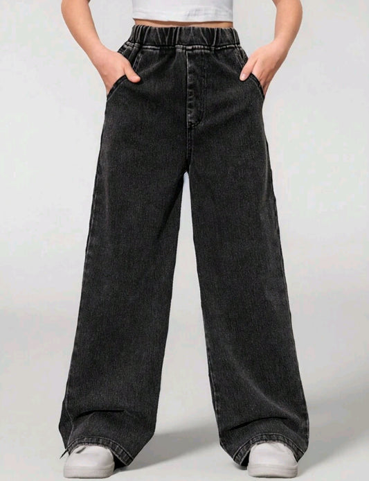Pantalón de Jeans Preadolescente para ancha Negro