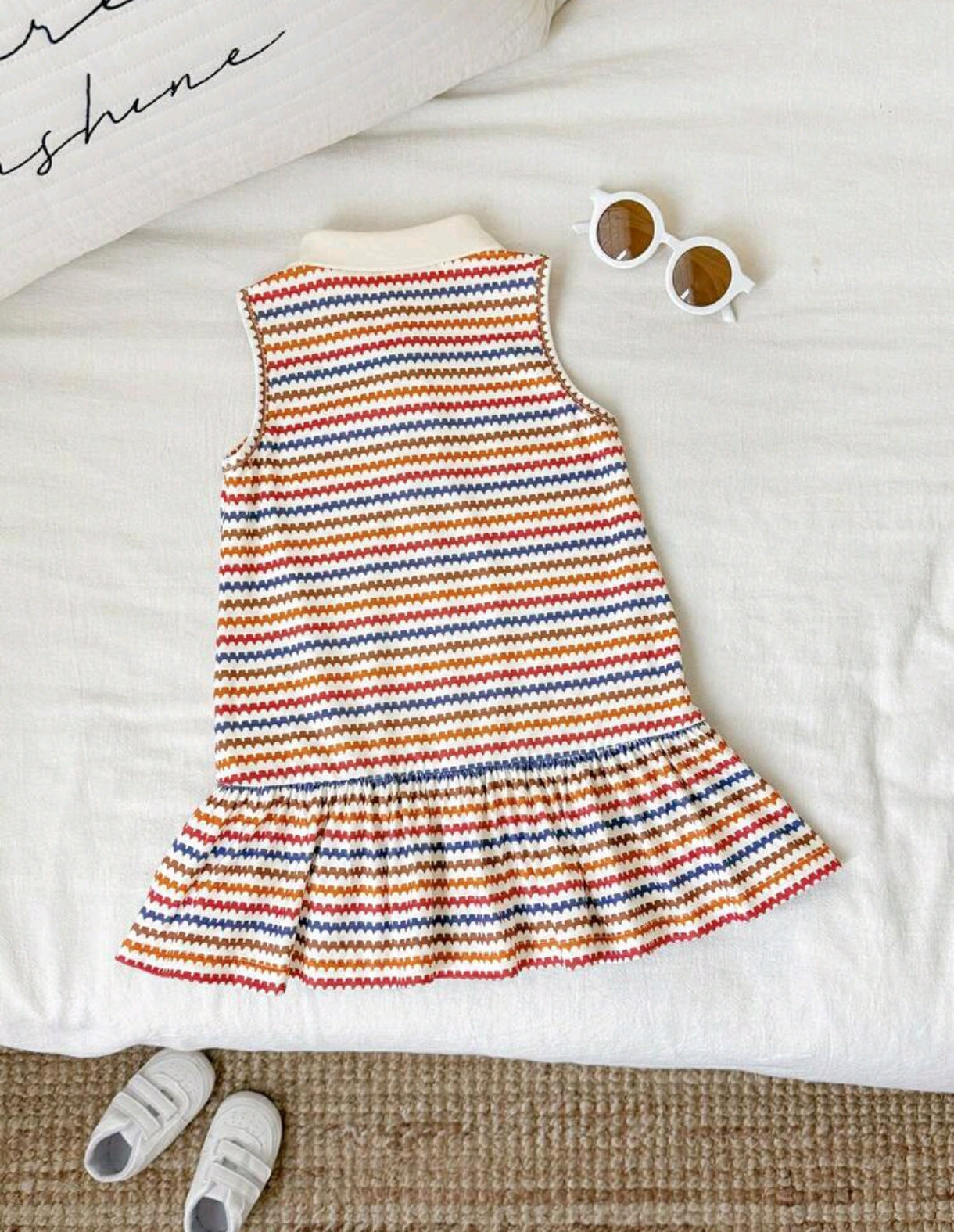 Vestido bebé sin mangas a rayas