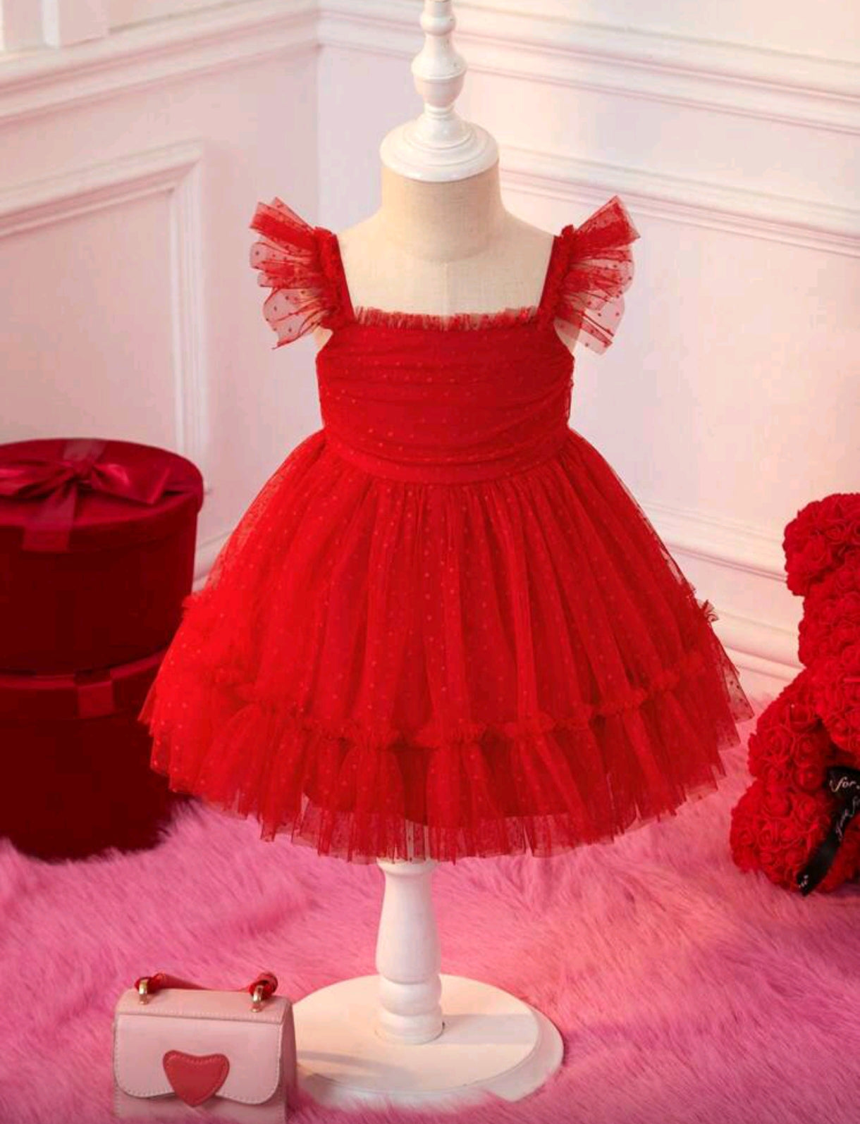 Vestido rojo de tul
