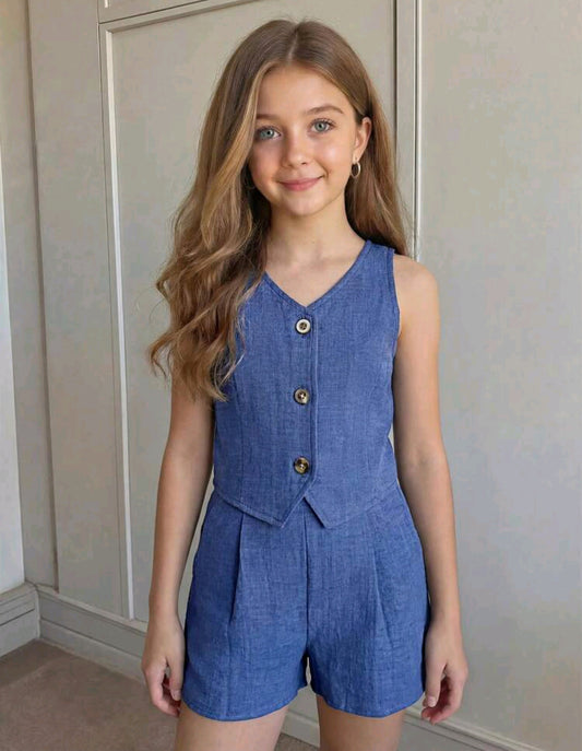 Blusa tipo chaleco + Short