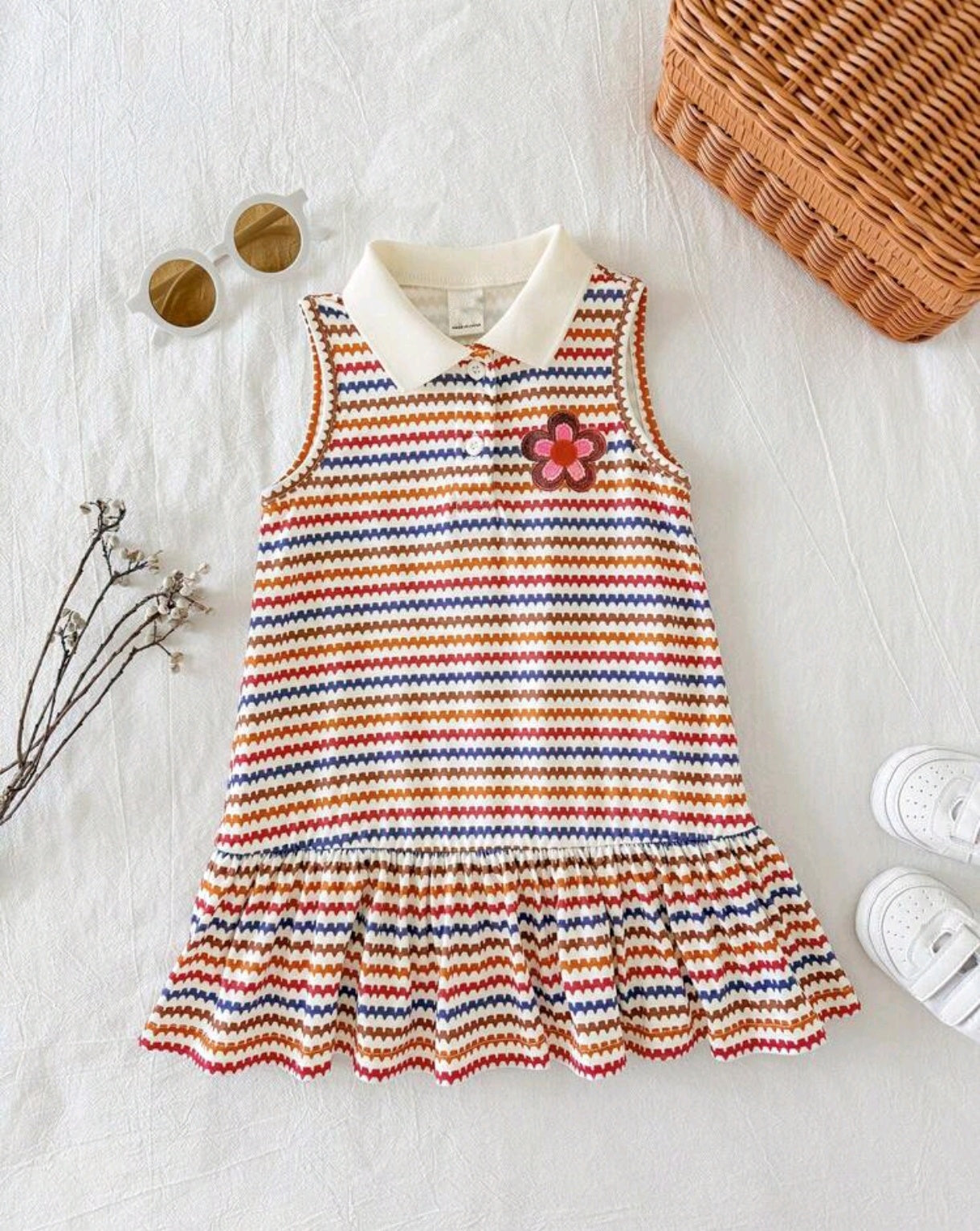 Vestido bebé sin mangas a rayas