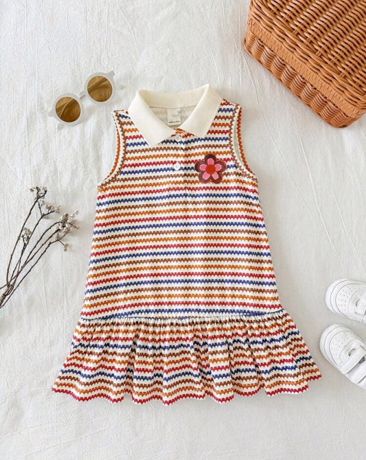 Vestido bebé sin mangas a rayas