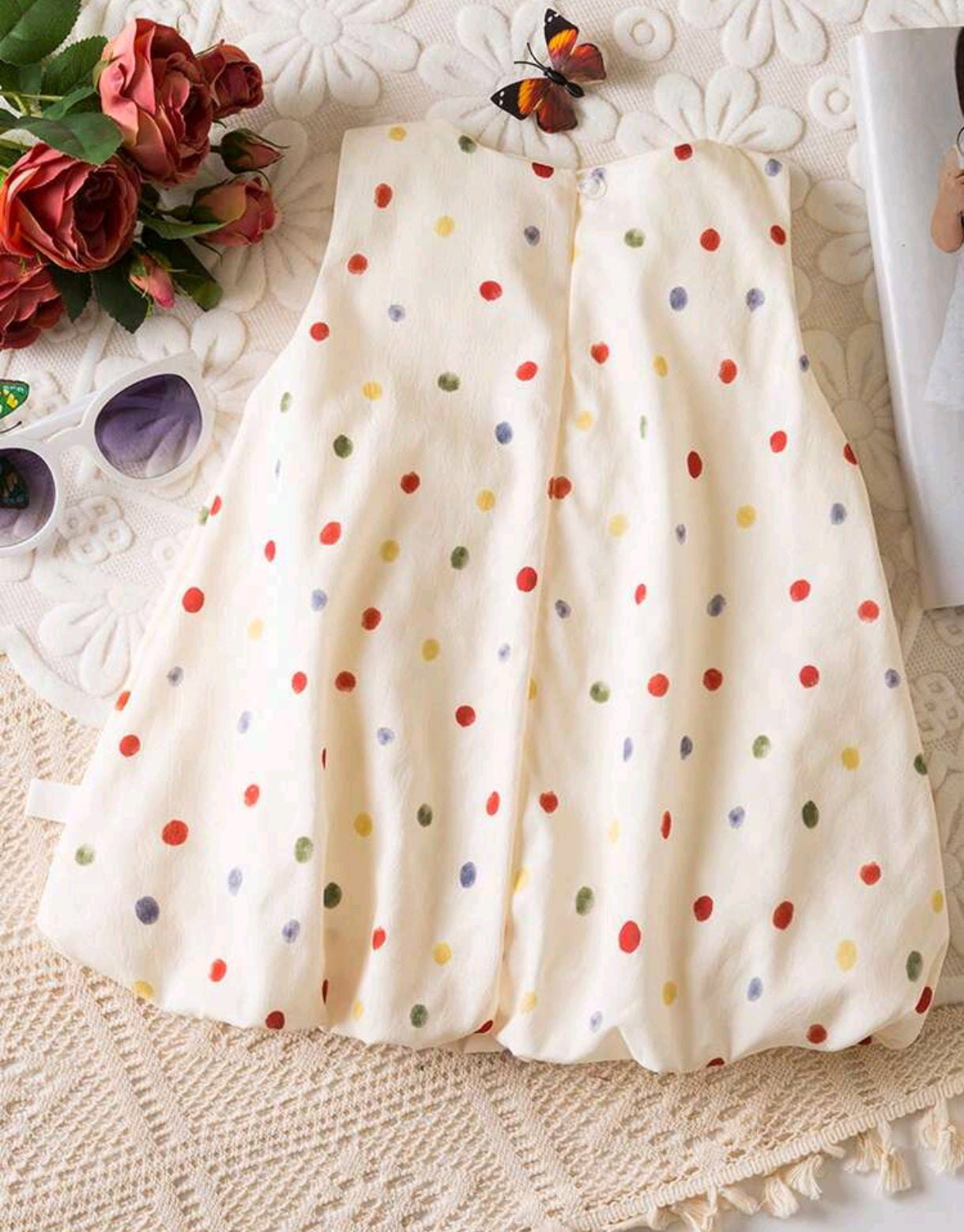 Vestido bebé globo con amotas y corazón 3 D