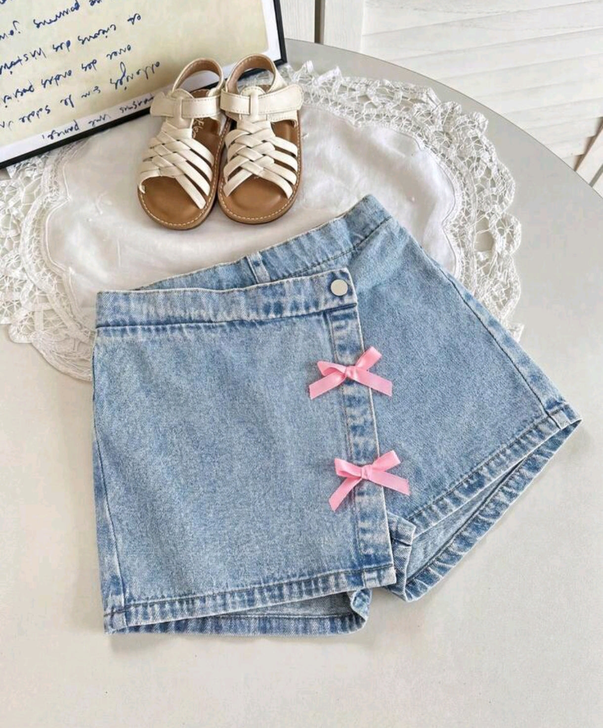 Short pollera con moños
