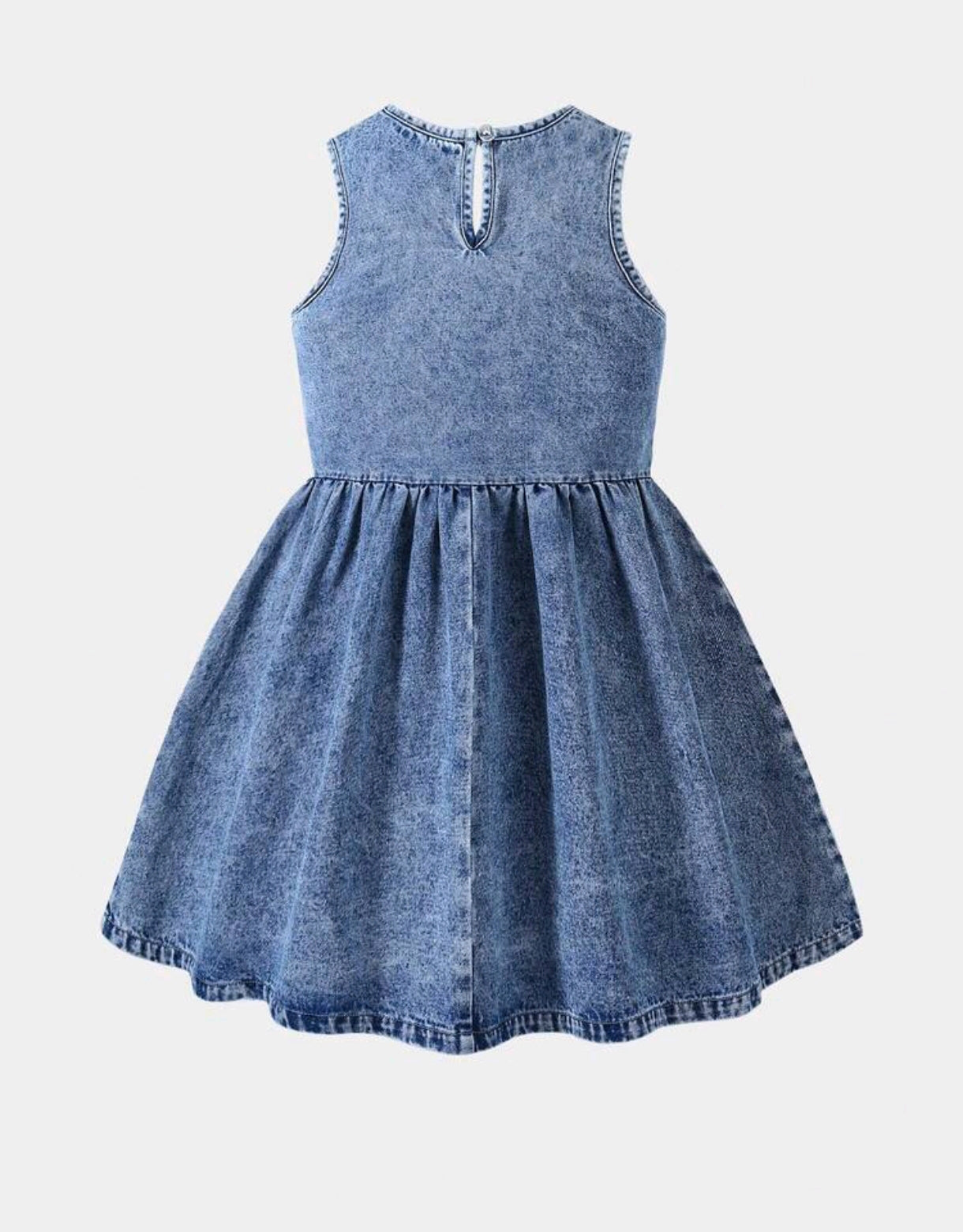 Vestido De jeans sin mangas con bordados