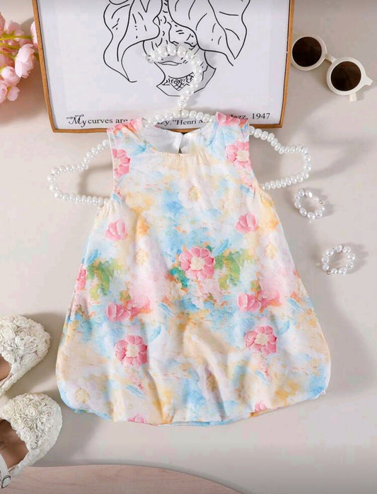 Vestido globo bebe, estampa floral