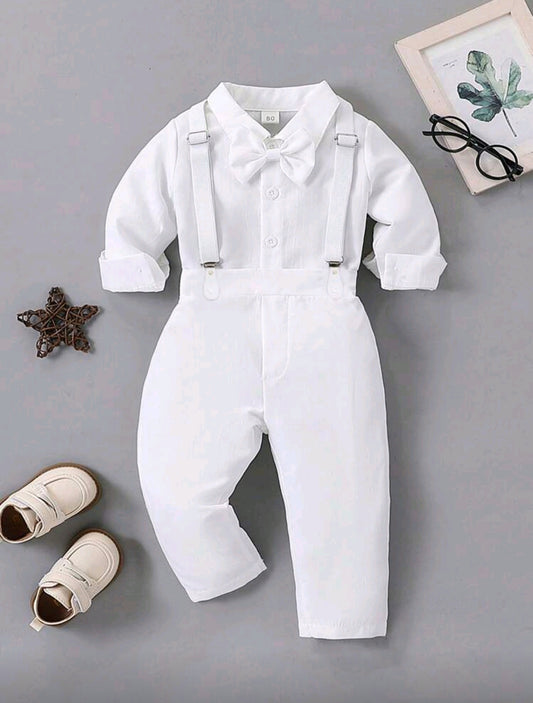 Camisa + moño + pantalón + suspensorio