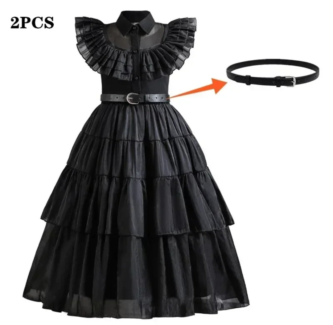 Vestido merlina largo + cinto