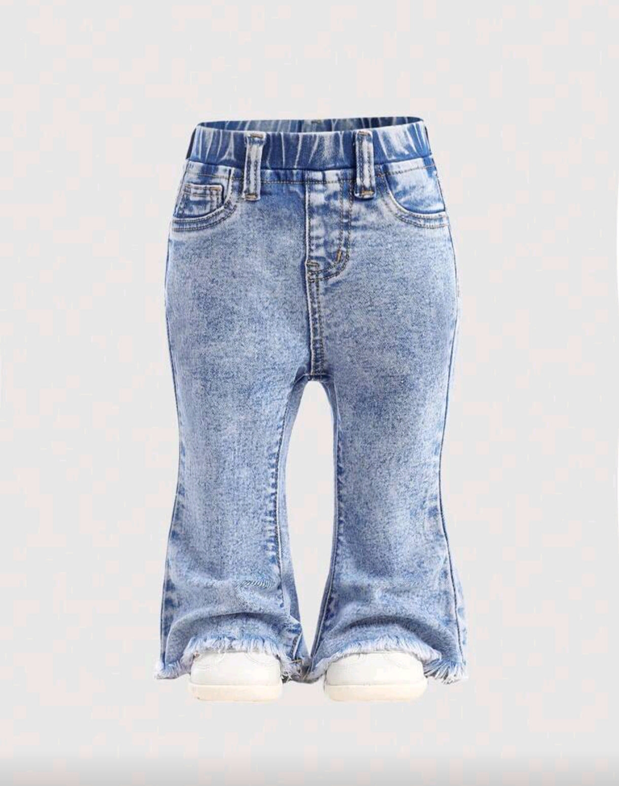 Pantalón de jeans para bebé con bordados de moño