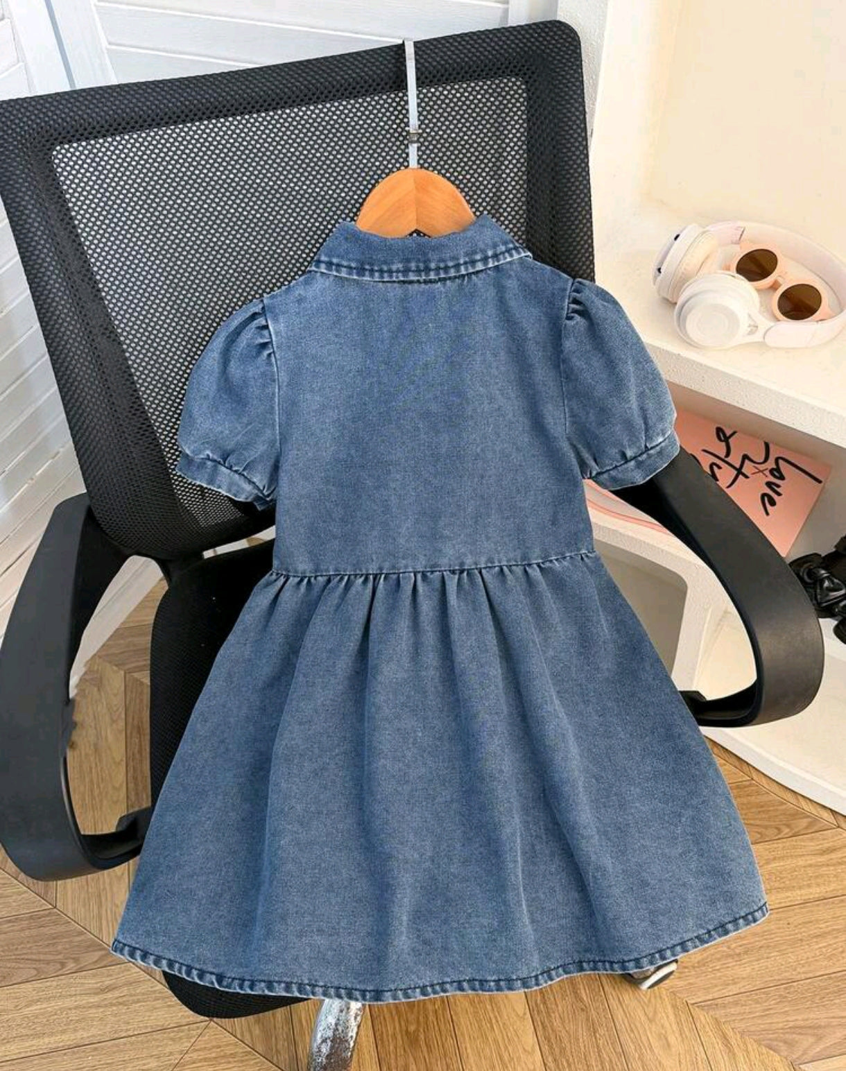 Vestido De jeans con mangas abotonada