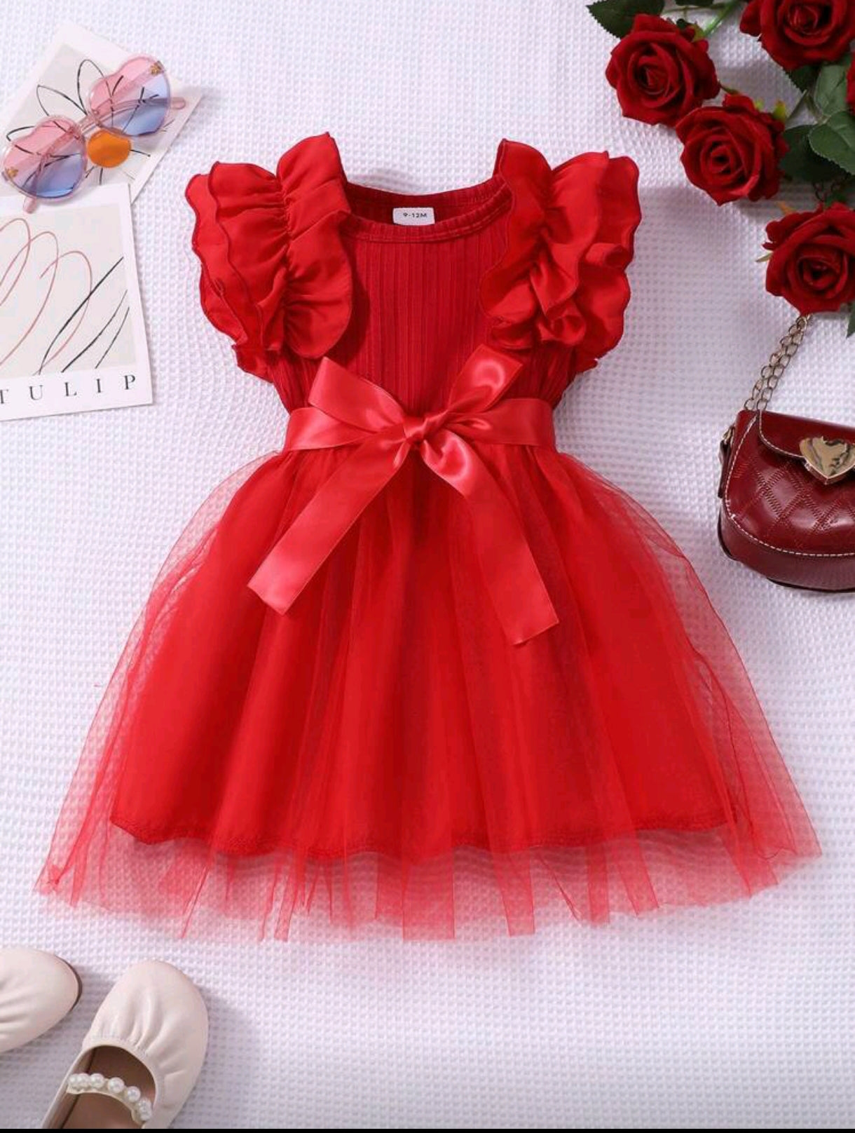 Vestido bebe con tul y cinto