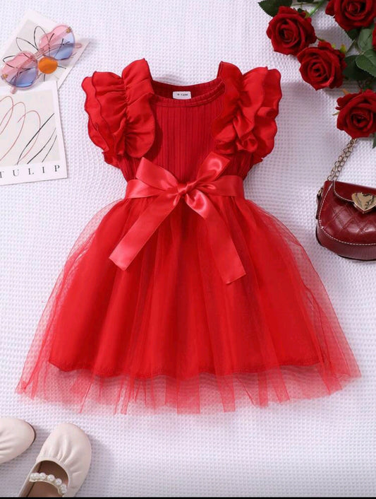 Vestido bebe con tul y cinto