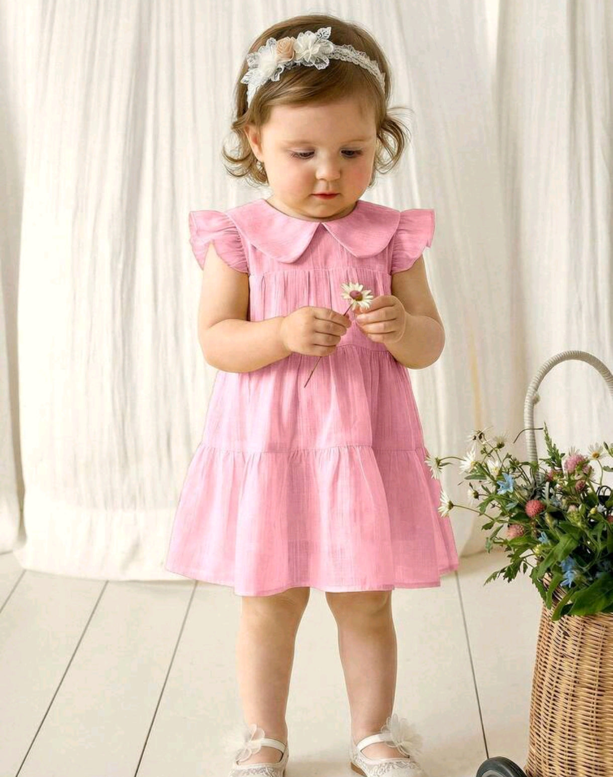 Vestido bebé casual mangas cortas