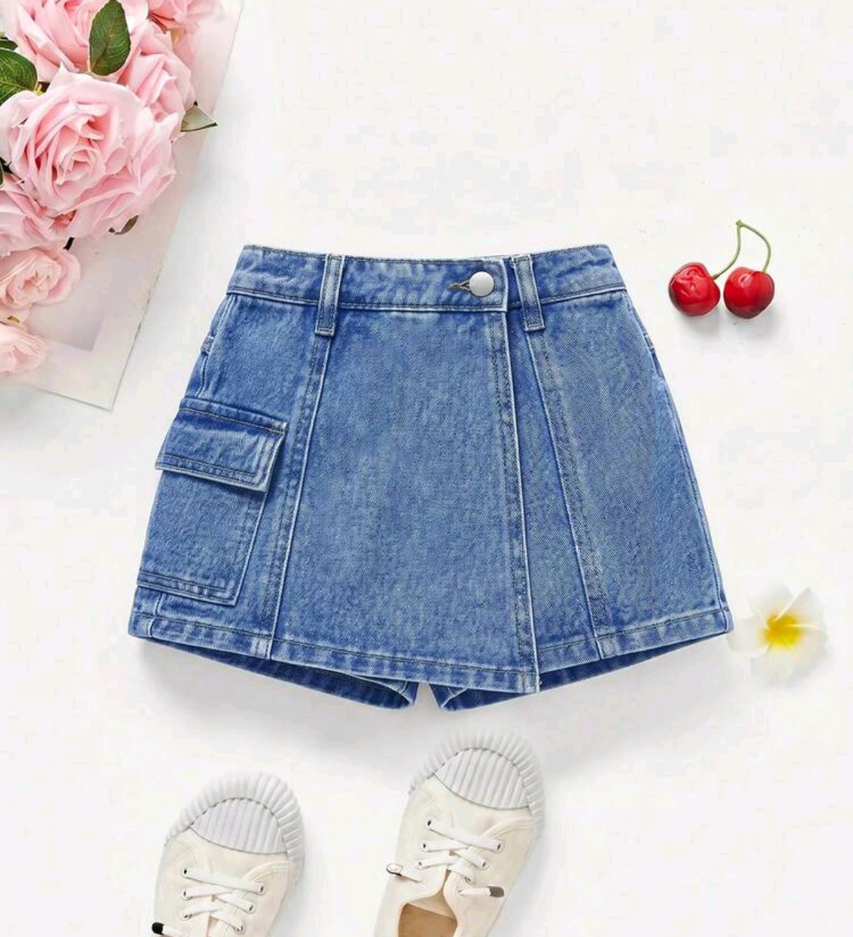 Short pollera con bolsillo lateral
