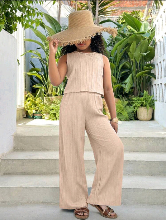 Blusa + pantalón beige