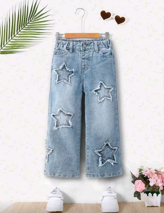 Pantalón de jeans recto con bordados