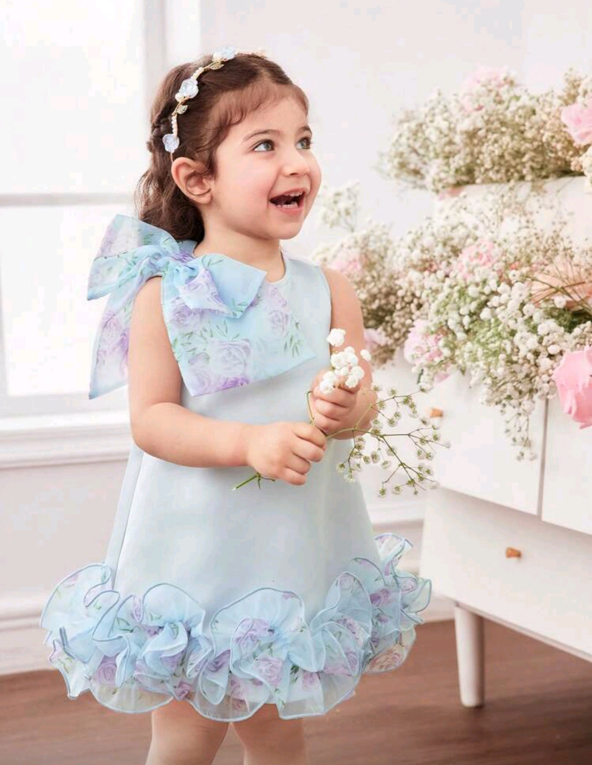 Vestido Chic de organza con estampa Floral