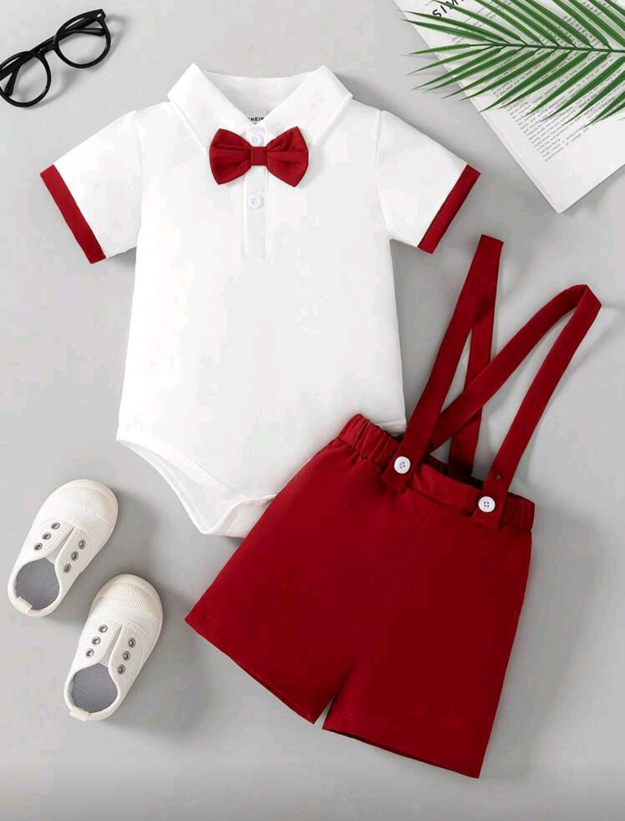 Body camisa + short con tirantes