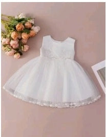Vestido blanco bebé sin mangas