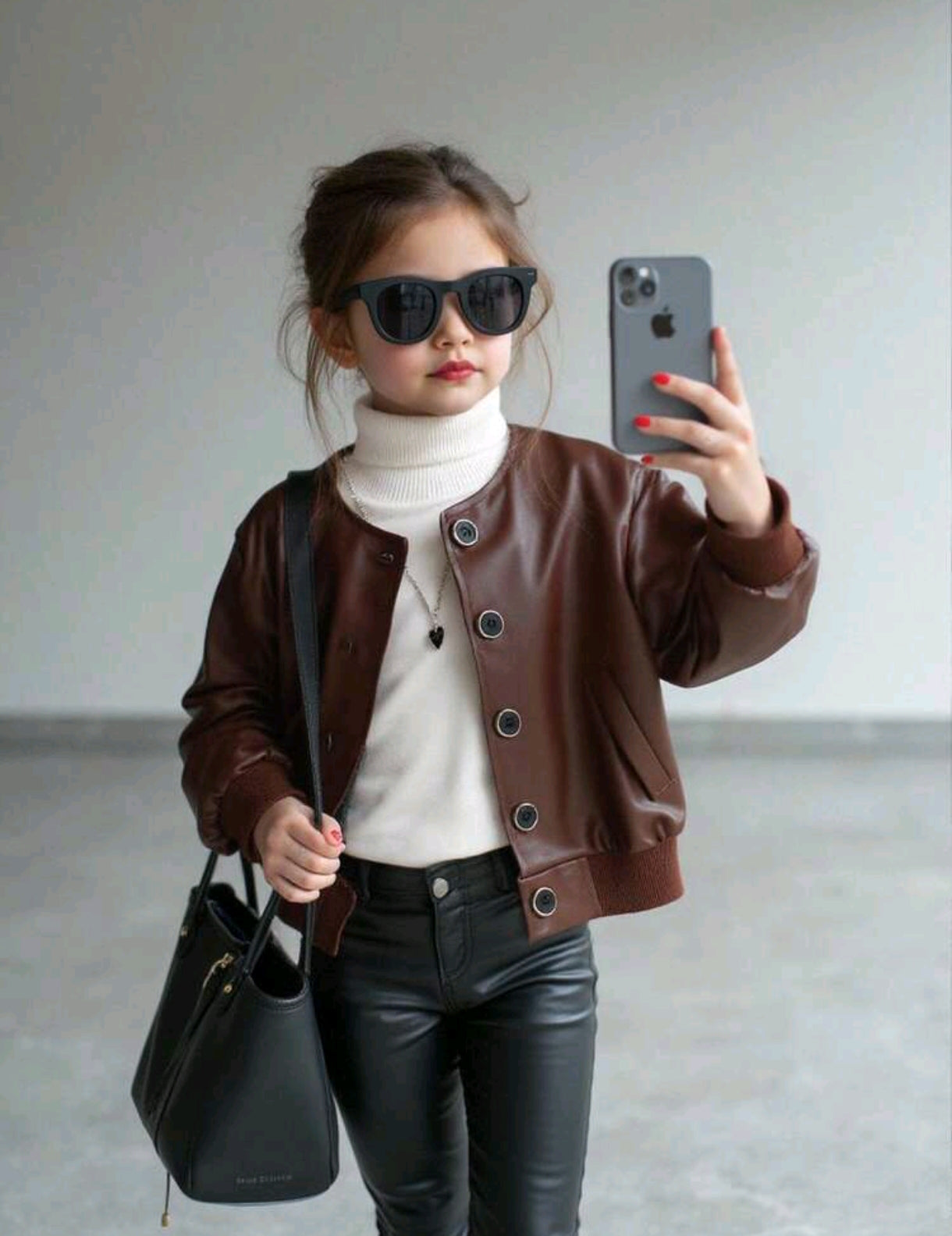 Chaqueta marron de cuerina