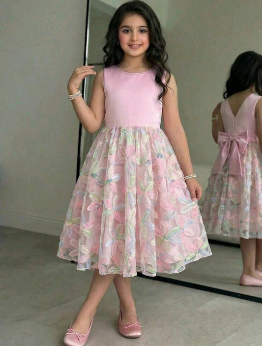 Vestido sin mangas con bordado floral