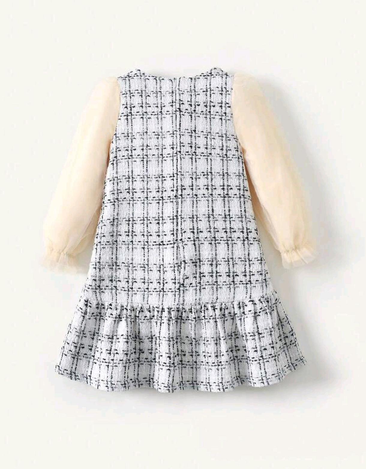Vestido Chic Mangas largas abullonadas+ vestido Tweed