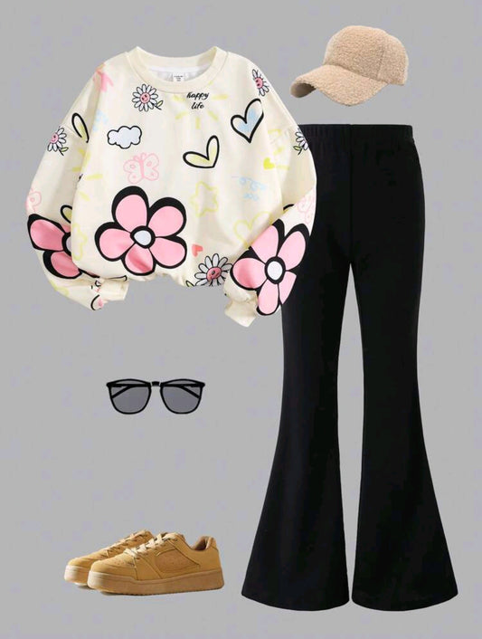 Abrigo mangas largas+ pantalón acampanado