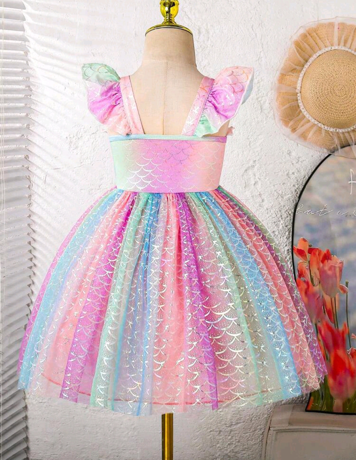 Vestido Elegante con diseño de escamas, multicor