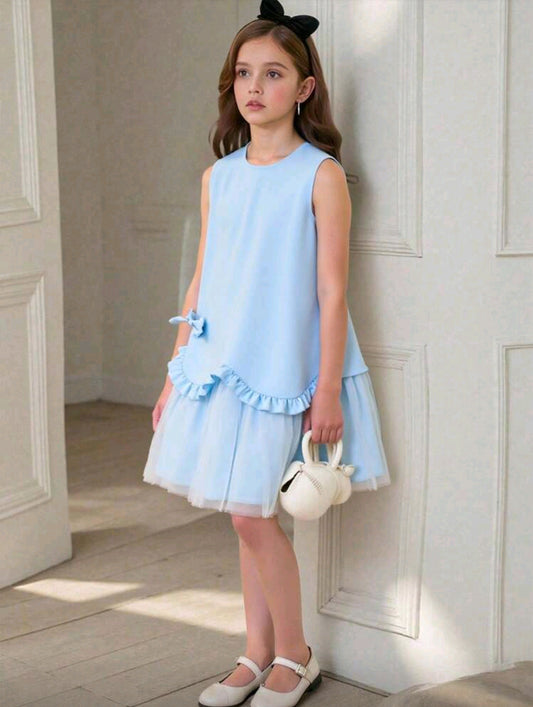 Vestido sin mangas con tul