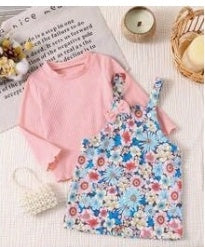 Mangas largas + vestido jardinera estampado