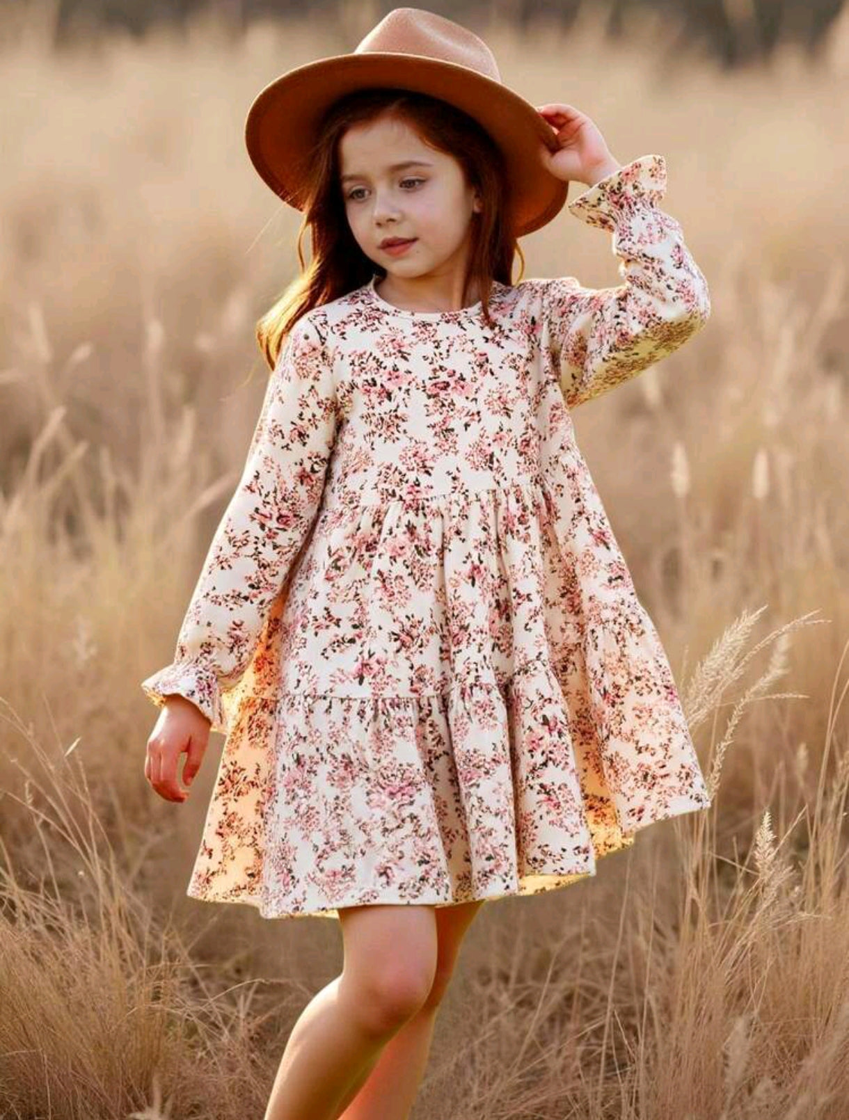Vestido Mangas Largas con estampado Floral