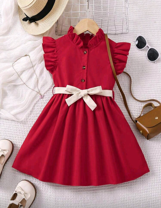 Vestido abotonado con cinturón