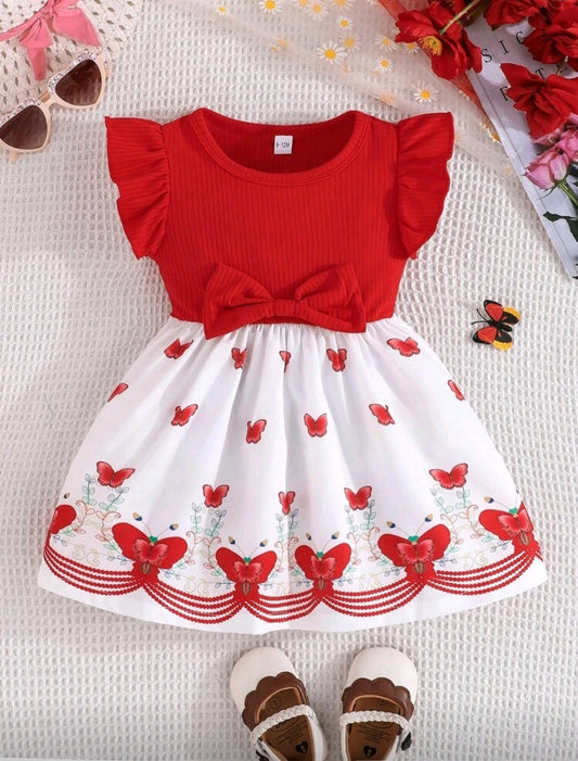 Vestido Bebé, estampado de mariposas
