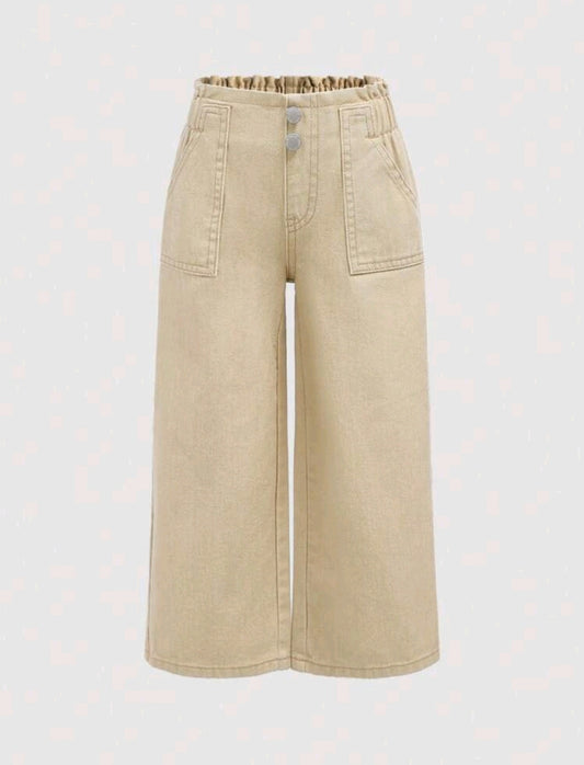 Pantalón de jeans color caqui
