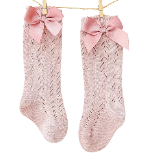 Acc. Calcetines tubo alto calado con lazo