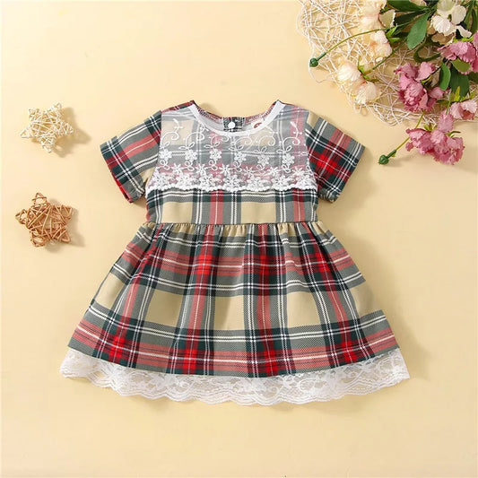 Vestido a cuadro navideño