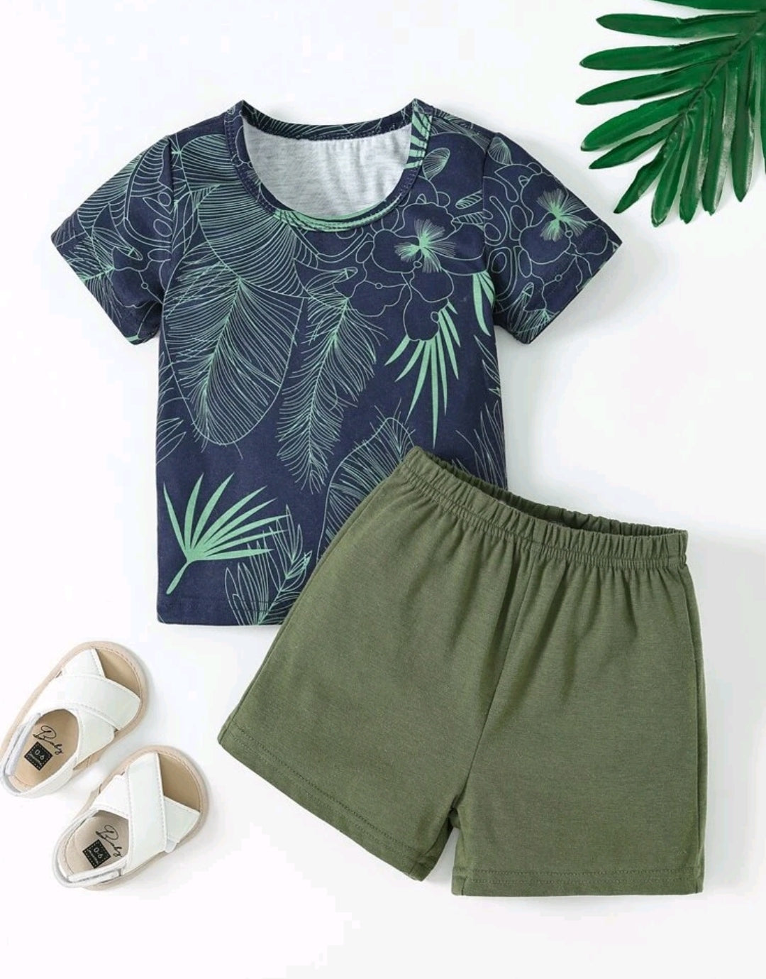 Conjunto niño bebé estampado de plantas
