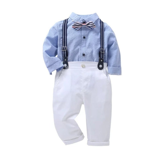 Conjunto niño. Camisa+ pantalón+ moño+ suspensorio